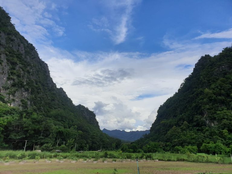 Nestled between mountains
